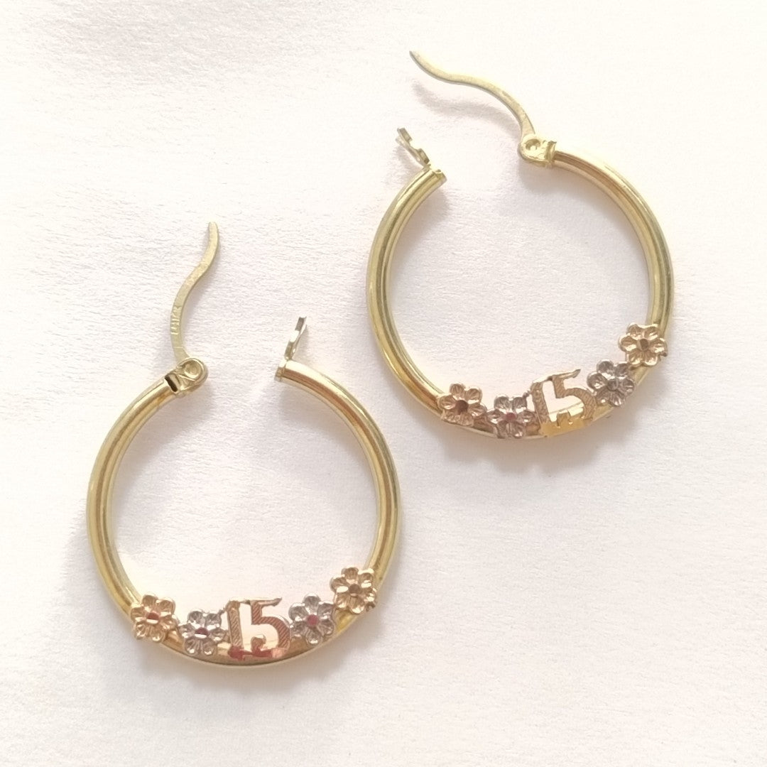 ARRACADAS PAR ORO 14 K 2.4 GRMS (SEMINUEVO)