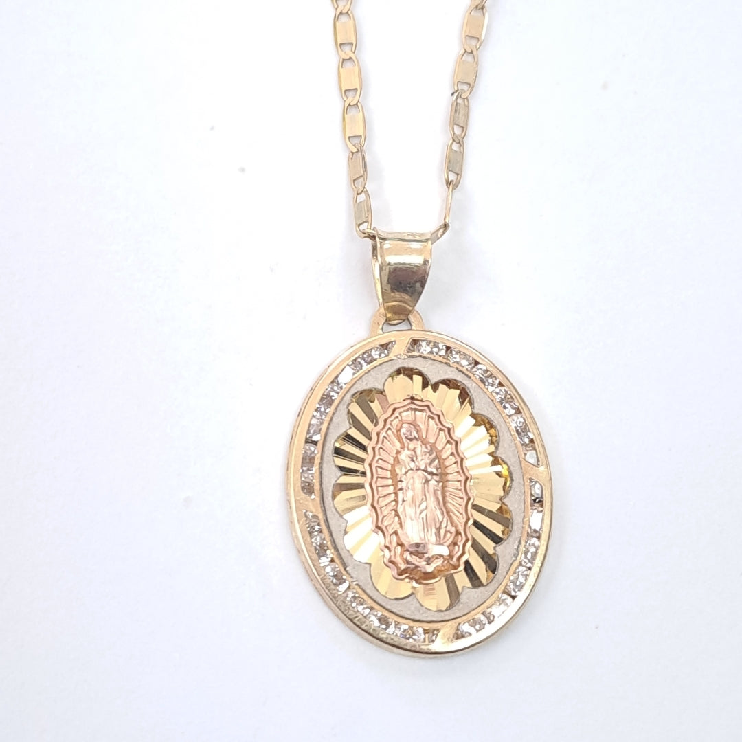 CADENA, MEDALLA RELIGIOSA ORO 8 K 3.1 GRMS (SEMINUEVO)