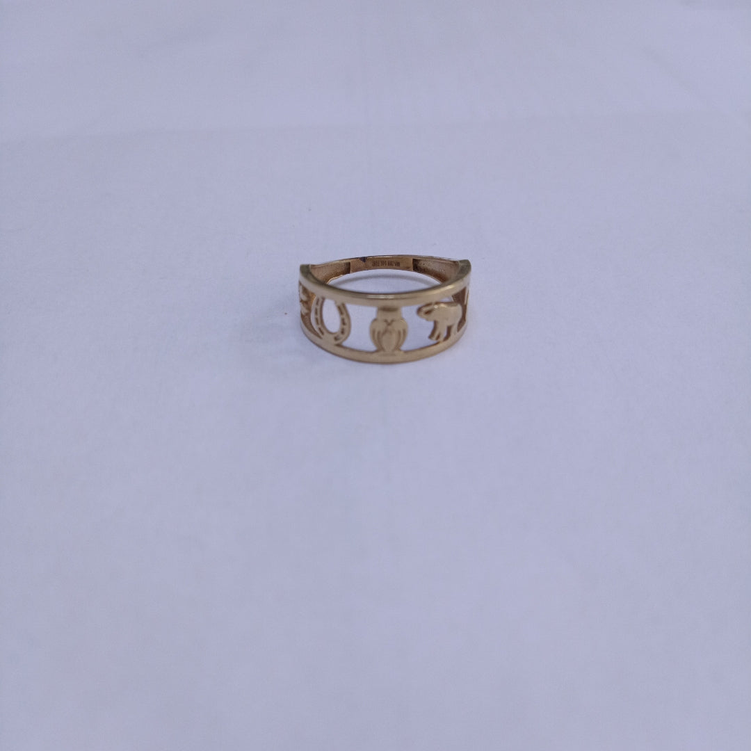 ARGOLLA DE LA SUERTE ORO 14 K 2.1 GRMS (SEMINUEVO)