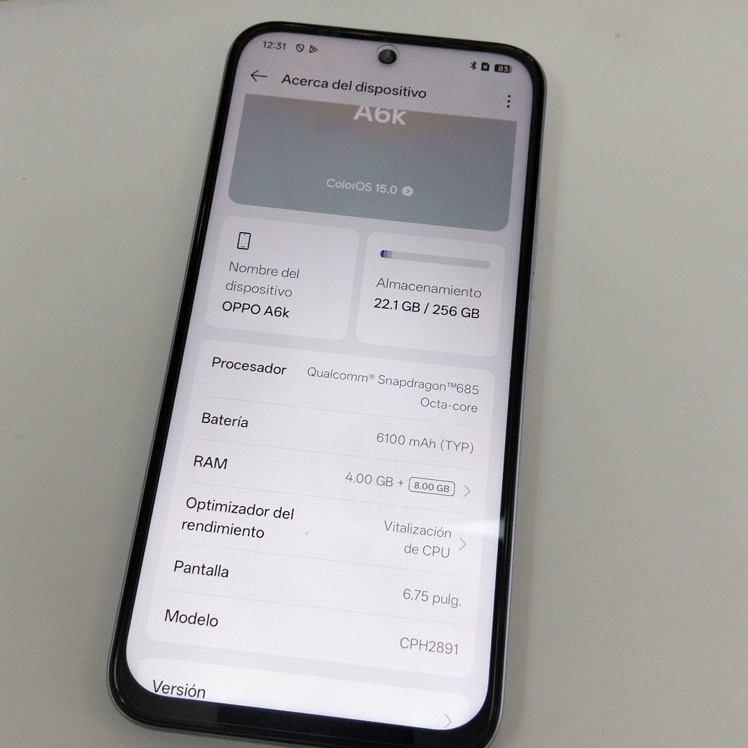 CELULAR OPPO A6K CPH2891 (2026) 256 GB 4 GB RAM (SEMINUEVO)