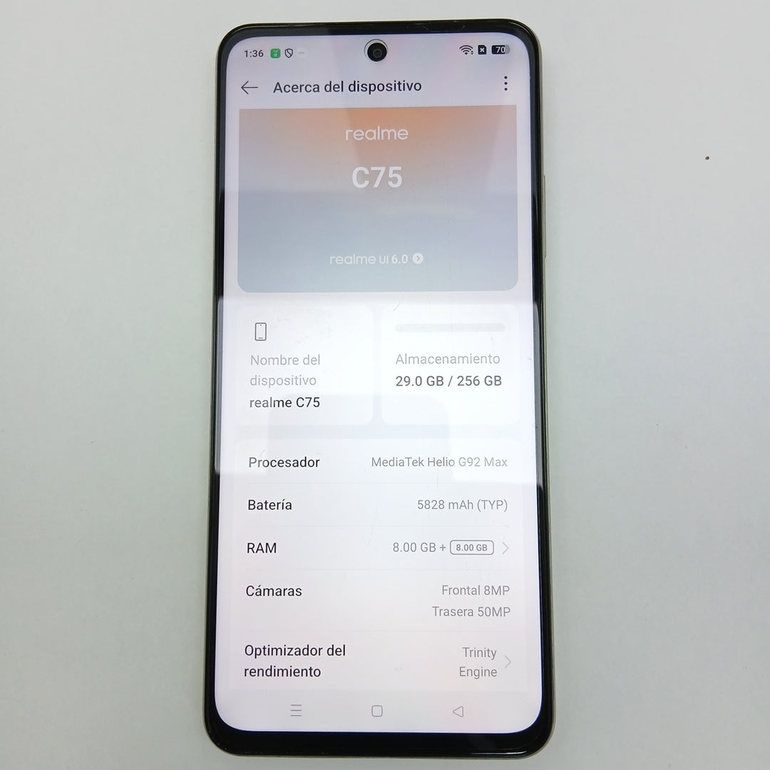 CELULAR REALME C75 RMX3941 (2025) 256 GB 8 GB RAM (SEMINUEVO)