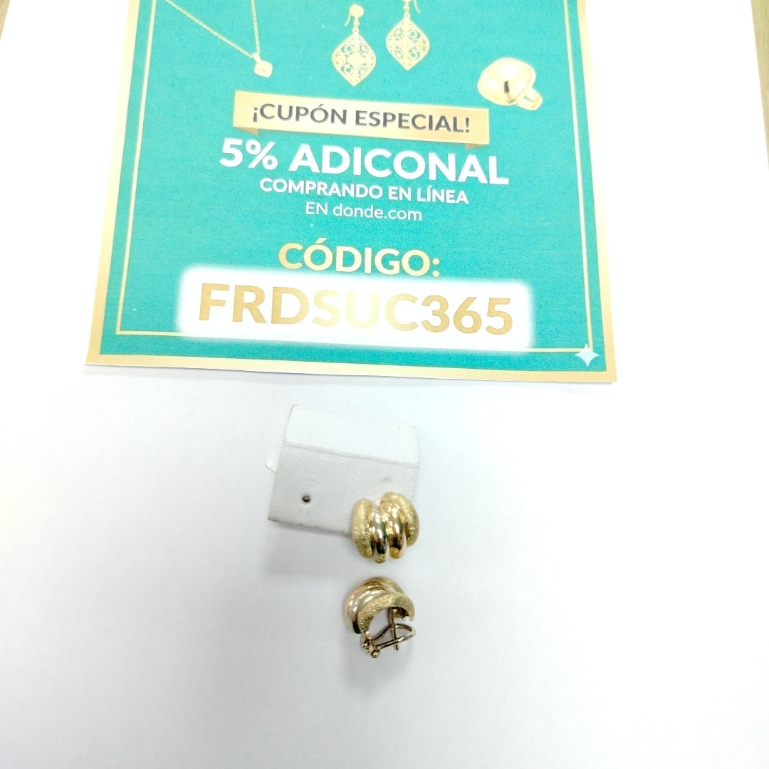 ARETES PAR ORO COMBINADO 14 K 4,90 GRMS (SEMINUEVO)