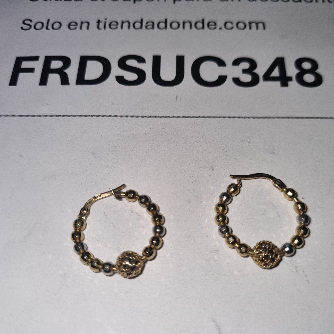 ARRACADAS PAR ORO COMBINADO 14 K 3.8 GRMS (SEMINUEVO)