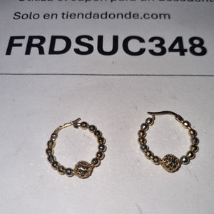 ARRACADAS PAR ORO COMBINADO 14 K 3.8 GRMS (SEMINUEVO)