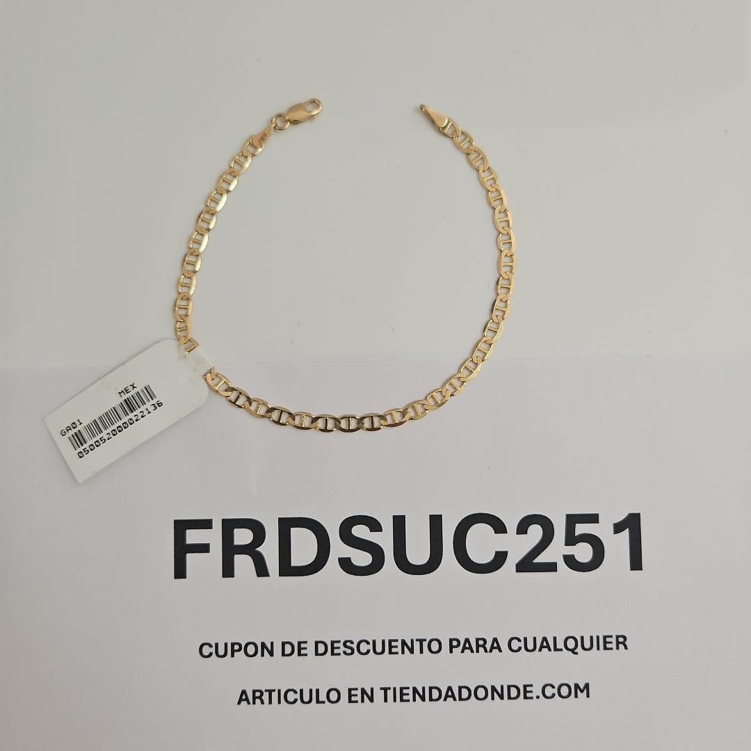 PULSERAS TEJIDO MARINERA ORO 14K 18 CM 2.9 GR (NUEVO)