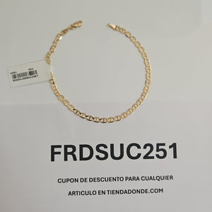 PULSERAS TEJIDO MARINERA ORO 14K 21 CM 3.4 GR (NUEVO)
