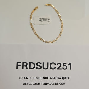 PULSERAS TEJIDO BARBADA DIAMANTADA ORO 14K 18 CM 3.2 GR (NUEVO)