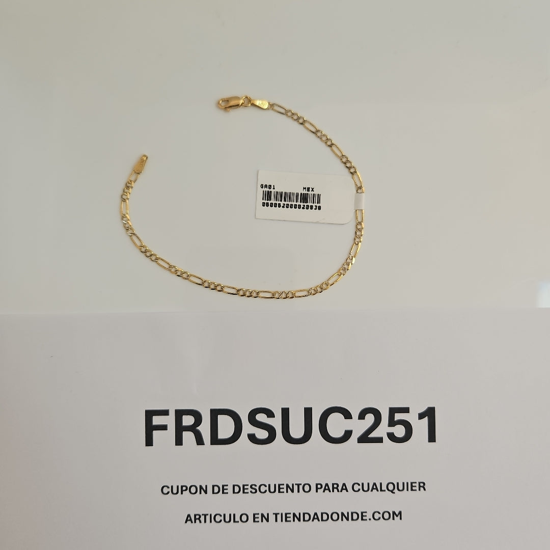 PULSERAS TEJIDO 3X1 DIAMANTADO ORO 10K 18 CM 1.7 GR (NUEVO)