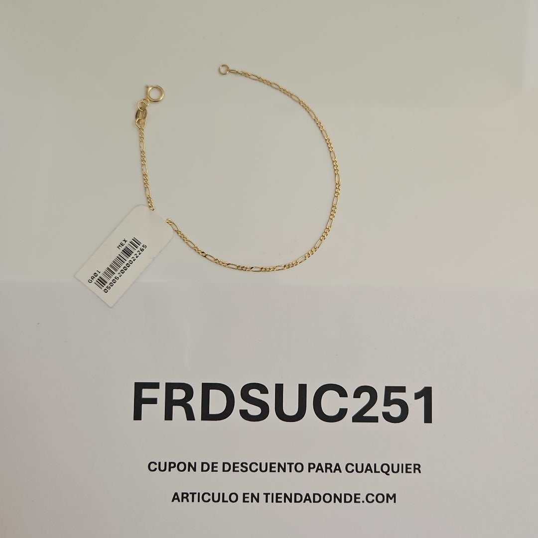 PULSERAS TEJIDO 3X1 ORO 14K 16 CM 0.9 GR (NUEVO)