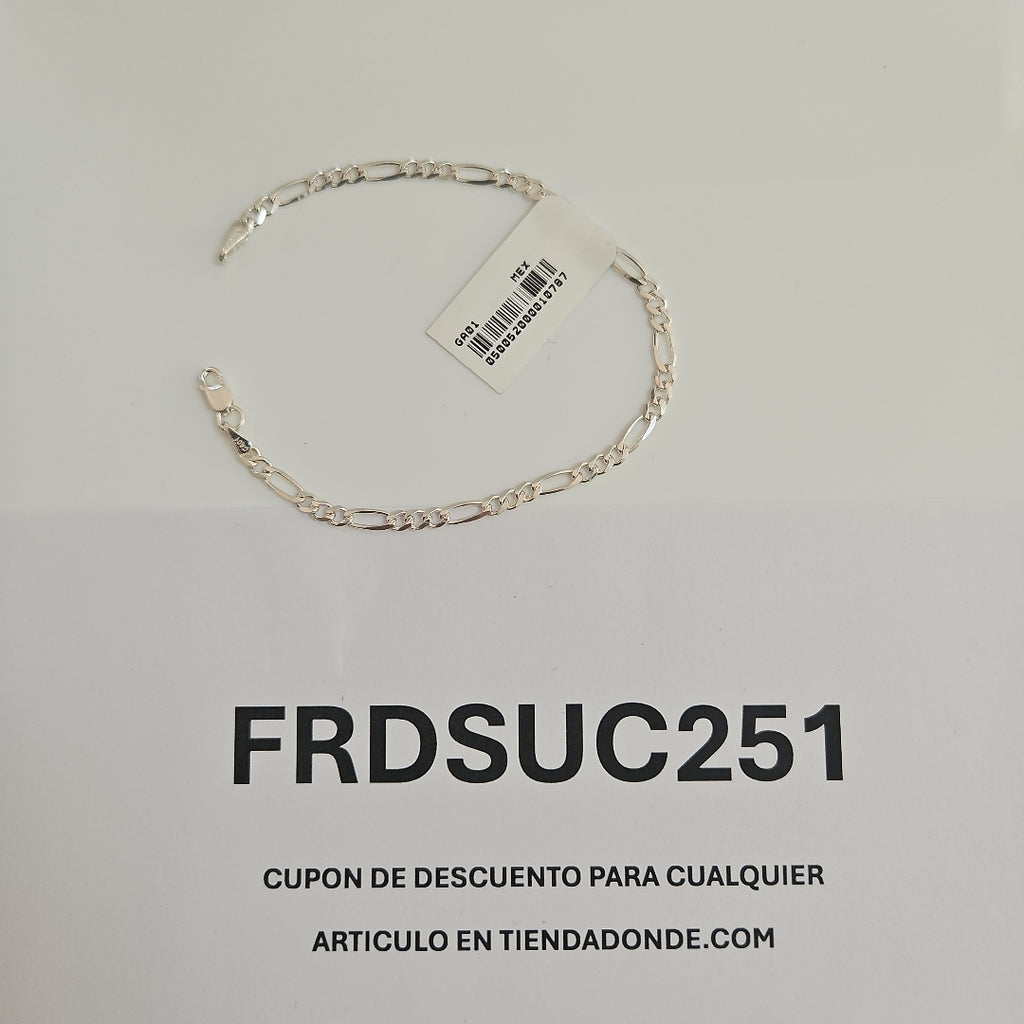 PULSERA TEJIDO 3X1 PLATA .925 18 CM 2.8 GR (NUEVO)