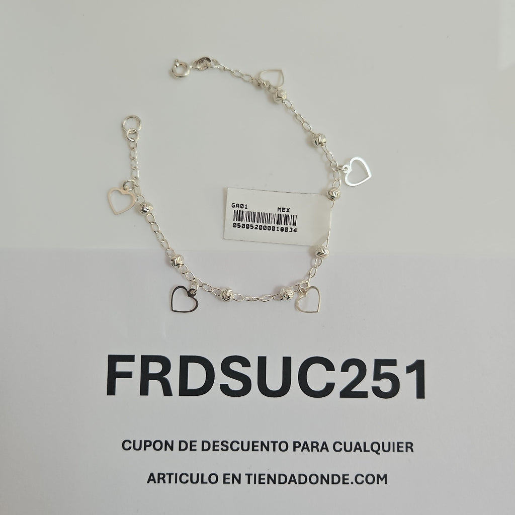 PULSERA TEJIDO ESPECIAL PLATA .925 18 CM 2.6 GR (NUEVO)