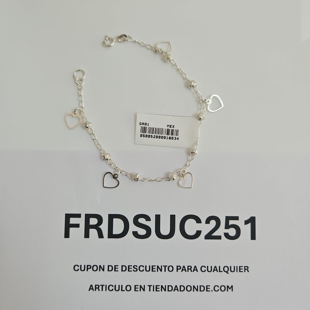 PULSERA TEJIDO ESPECIAL PLATA .925 18 CM 2.6 GR (NUEVO)