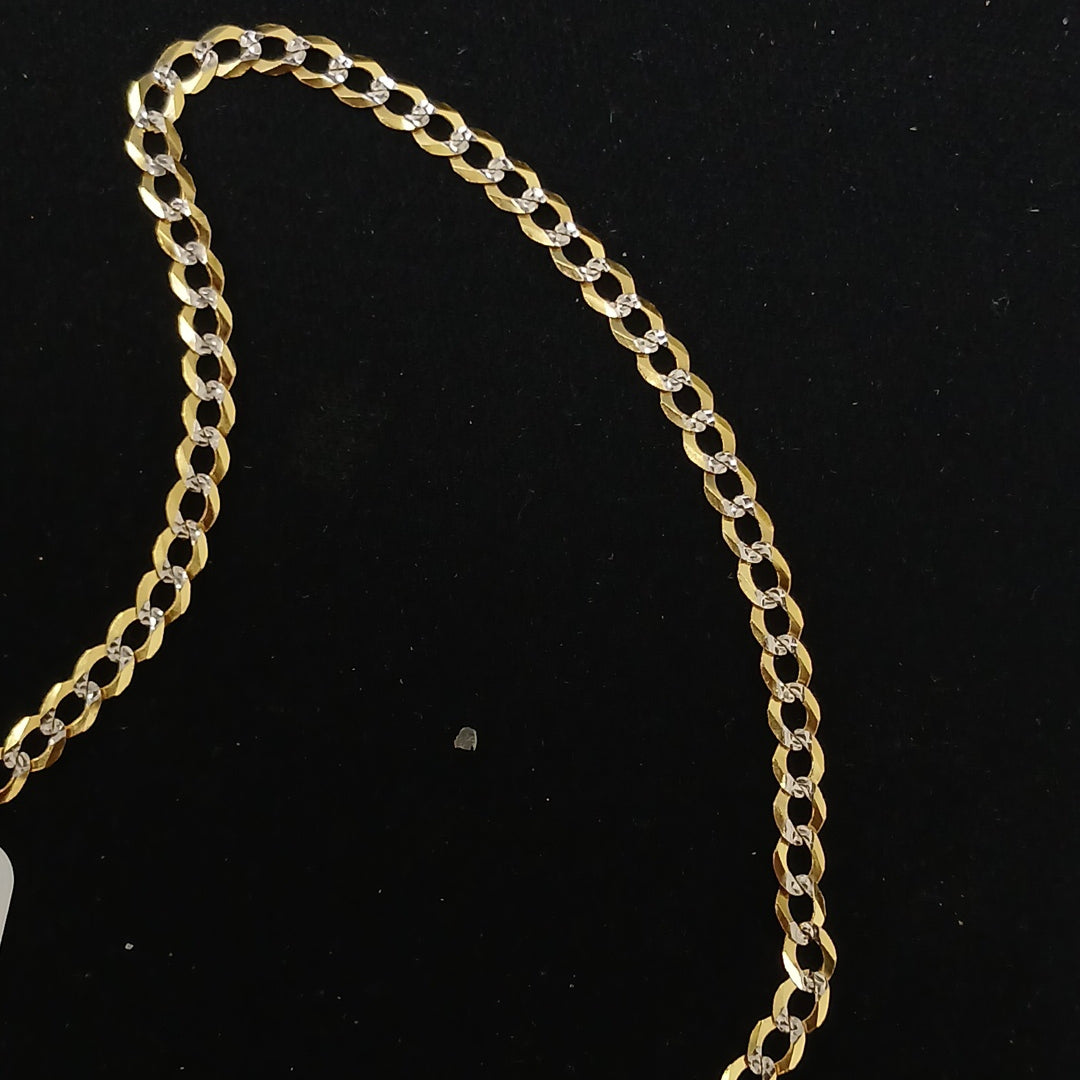 CADENAS BARBADA DIAMANTADA ORO 14K 60 CM 9.5 GR (NUEVO)