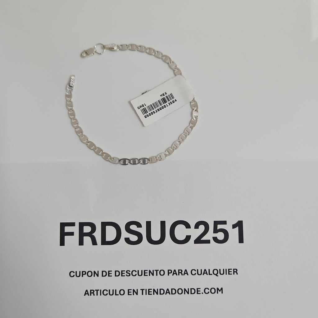 PULSERA TEJIDO GUCHI PLATA .925 18 CM 3.1 GR (NUEVO)