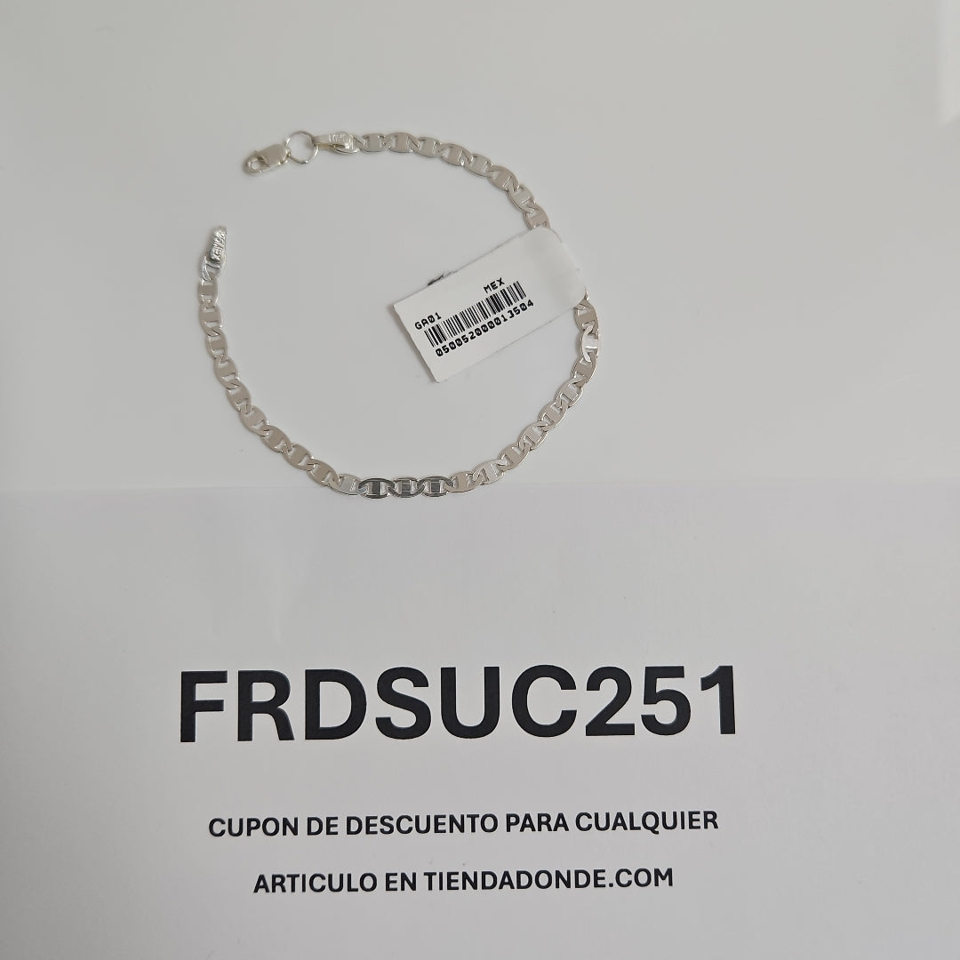 PULSERA TEJIDO GUCHI PLATA .925 18 CM 3.1 GR (NUEVO)