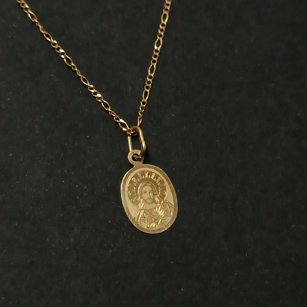 CADENA, MEDALLA RELIGIOSA ORO 10 K 1.5 GRMS (SEMINUEVO)