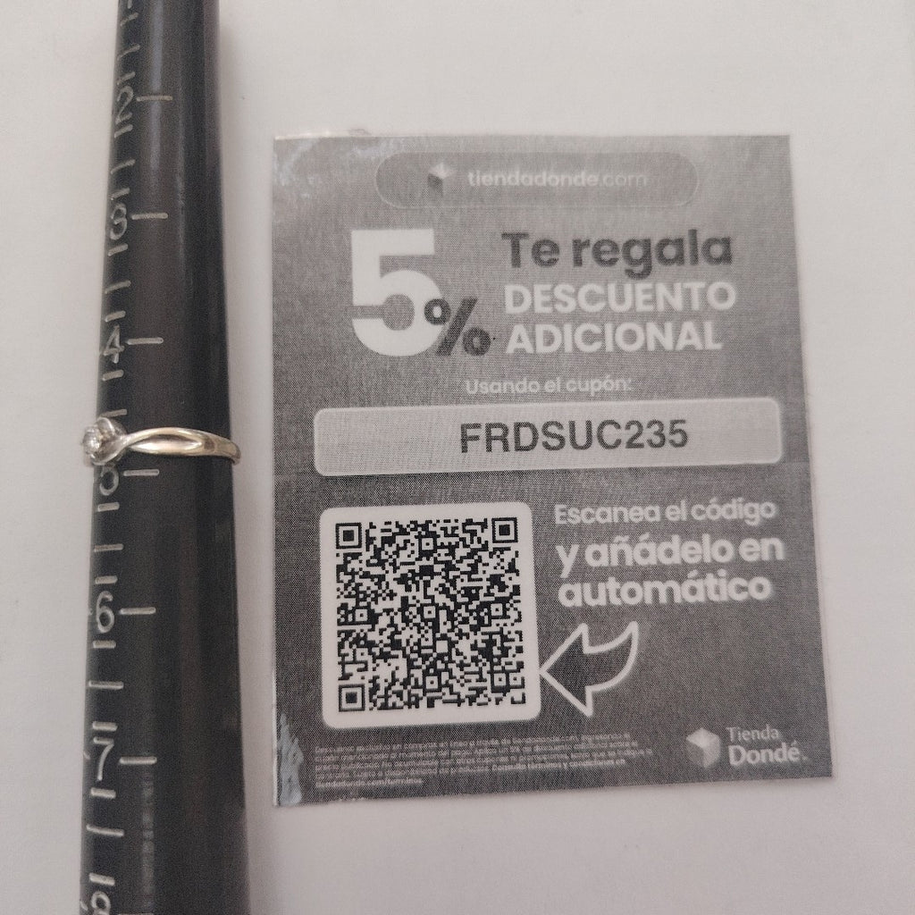 SOLITARIO ORO, ORO BLANCO 14 K 1.4 GRMS (SEMINUEVO)