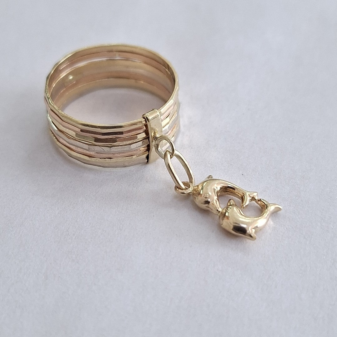 ANILLO,SEMANARIO DE ARGOLLAS ORO 14 K 4,40 GRMS (SEMINUEVO)