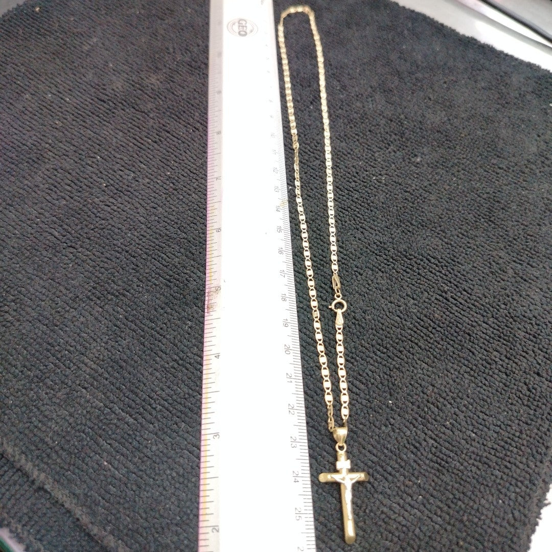 CADENA, CRUCIFIJO ORO COMBINADO 10 K 3.5 GRMS (SEMINUEVO)