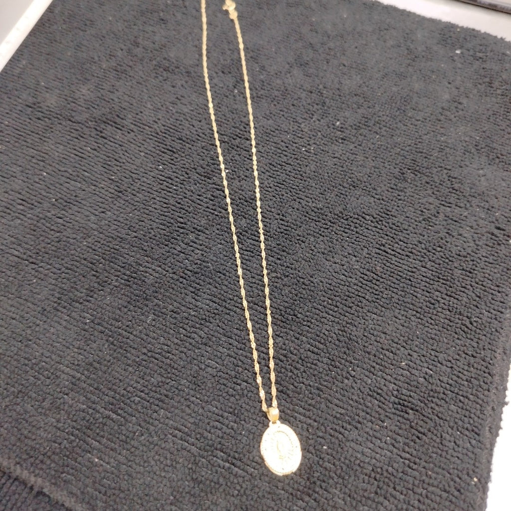 CADENA, MEDALLA RELIGIOSA ORO 10 K 2 GRMS (SEMINUEVO)