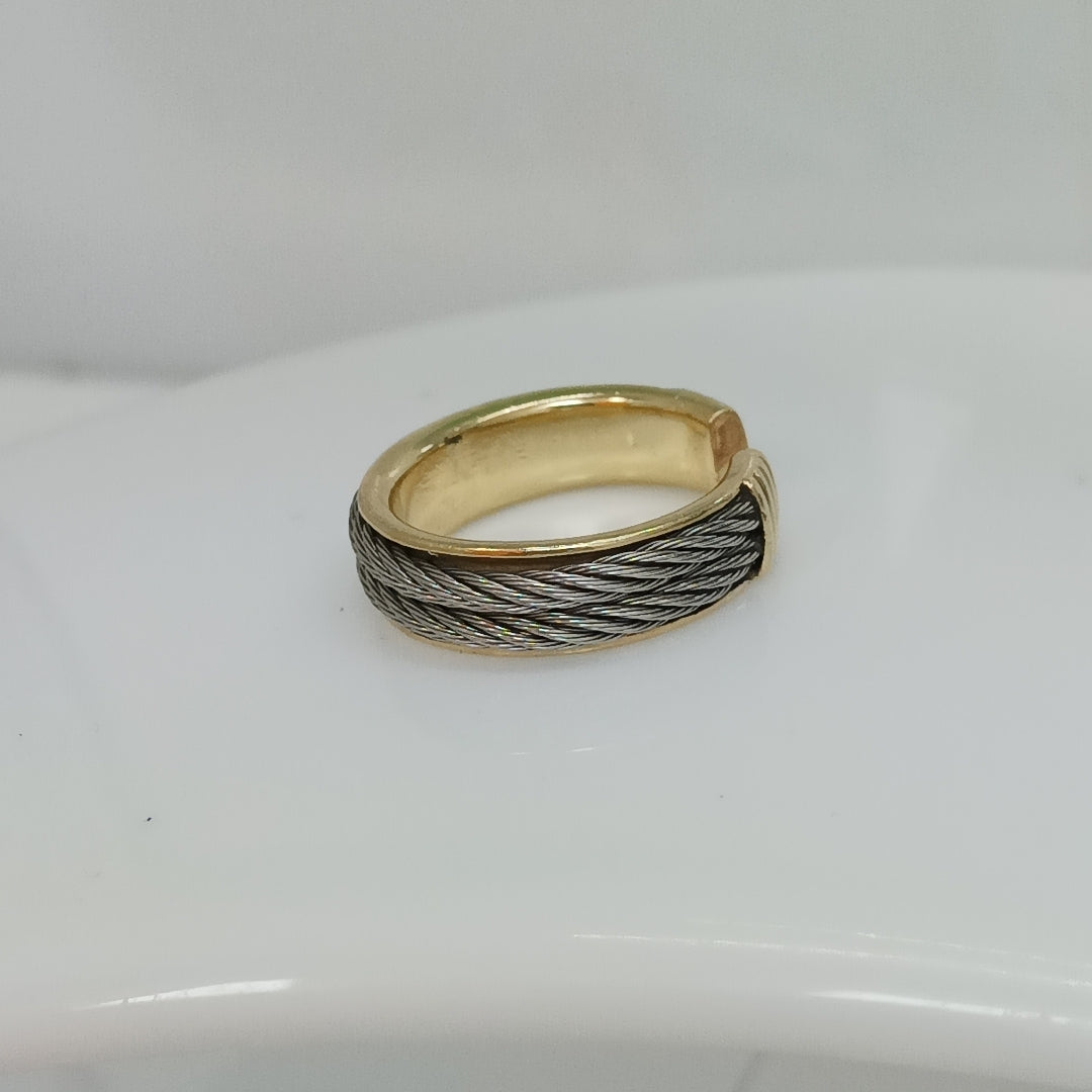 ANILLO ORO, ACERO 10 K 7.7 GRMS (SEMINUEVO)