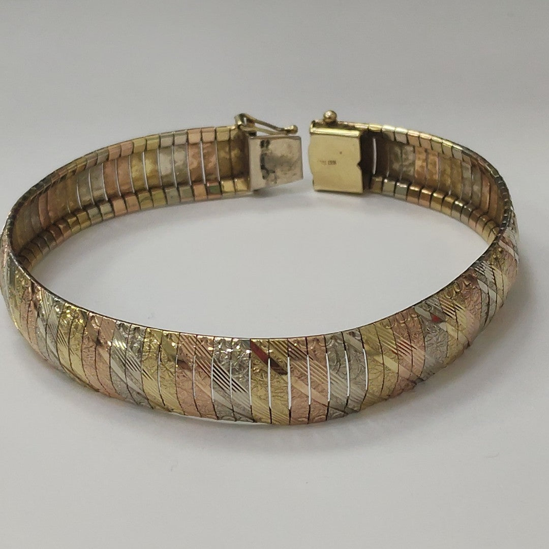 PULSERA ORO COMBINADO 14 K 21.8 GRMS (SEMINUEVO)