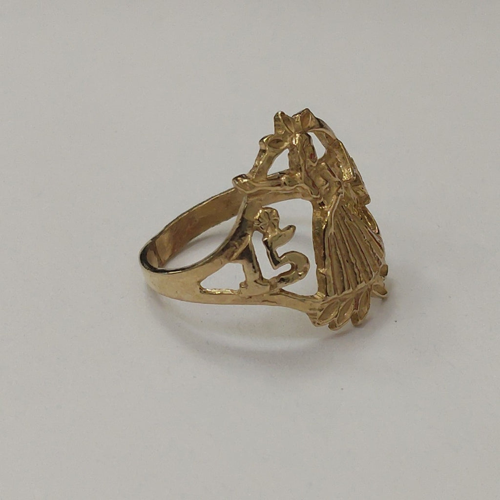 ANILLO CONMEMORATIVO ORO 10 K 2.4 GRMS (SEMINUEVO)