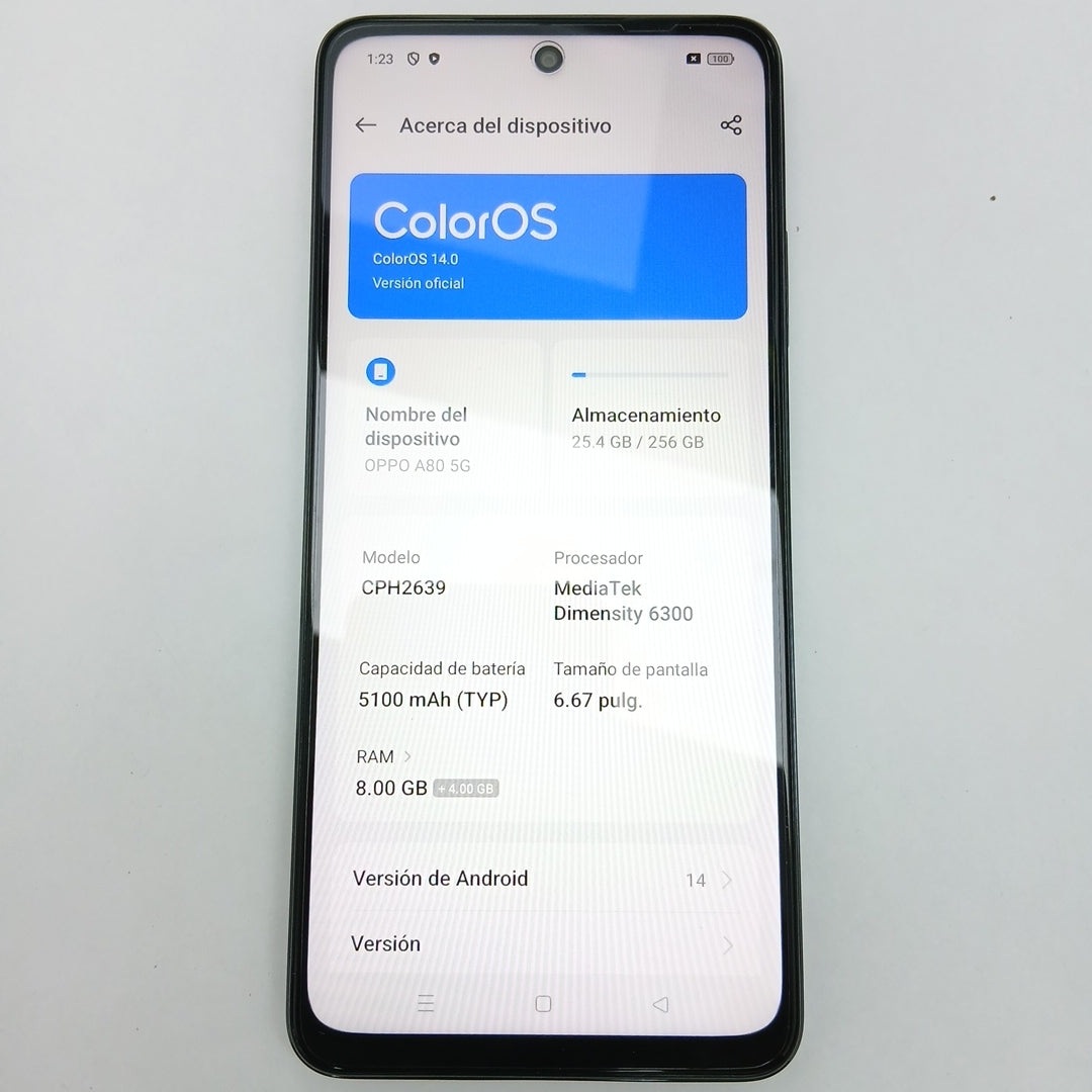 CELULAR OPPO A80 5G CPH2639 (2024) 256 GB 8 GB RAM (SEMINUEVO)