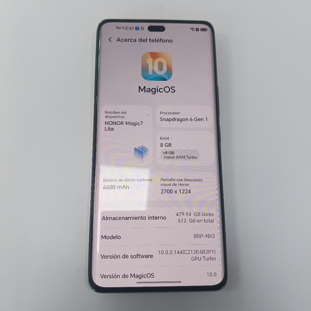 CELULAR HONOR MAGIC 7 LITE BRP-NX3 (2025) 512 GB 8 GB RAM (SEMINUEVO)