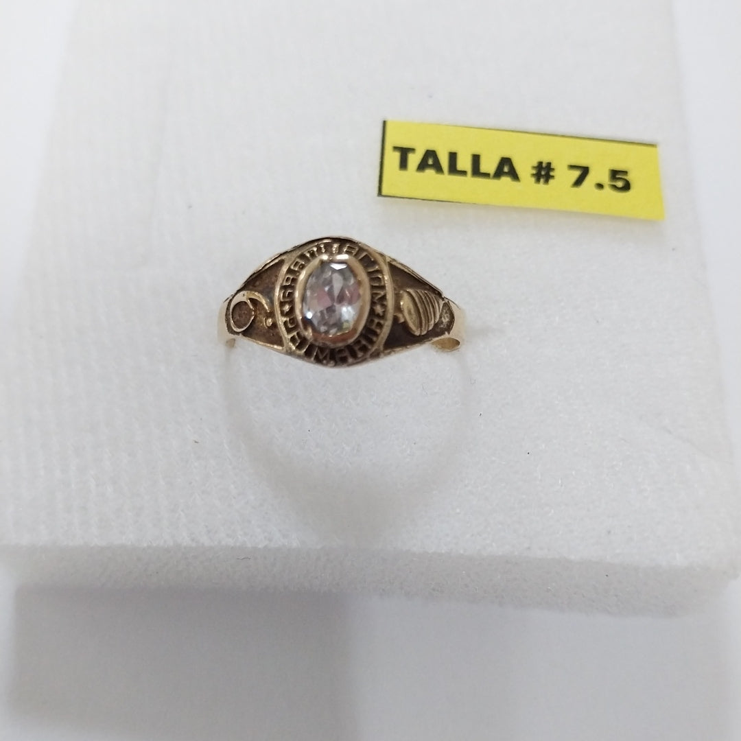 ANILLO DE GRADUACIÓN ORO 10 K 2 GRMS (SEMINUEVO)
