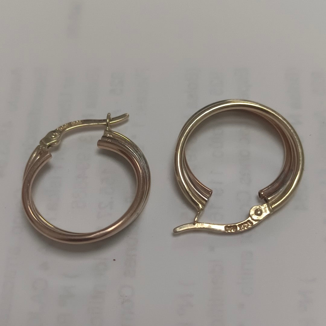 ARRACADAS PAR ORO, ORO COMBINADO 14 K 2.3 GRMS (SEMINUEVO)