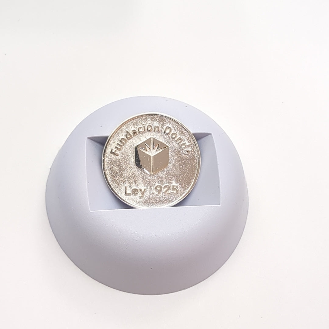 MEDALLA CONMEMORATIVA FRD FÚTBOL MOTIVO COLIBRI PLATA .925 8 GR (NUEVO)