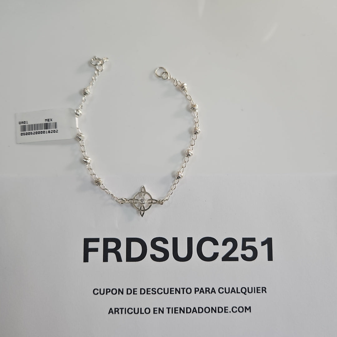 PULSERA TEJIDO ESPECIAL PLATA .925 18 CM 2.9 GR (NUEVO)