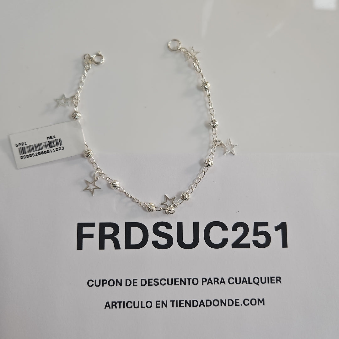 PULSERA TEJIDO ESPECIAL PLATA .925 18 CM 2.7 GR (NUEVO)