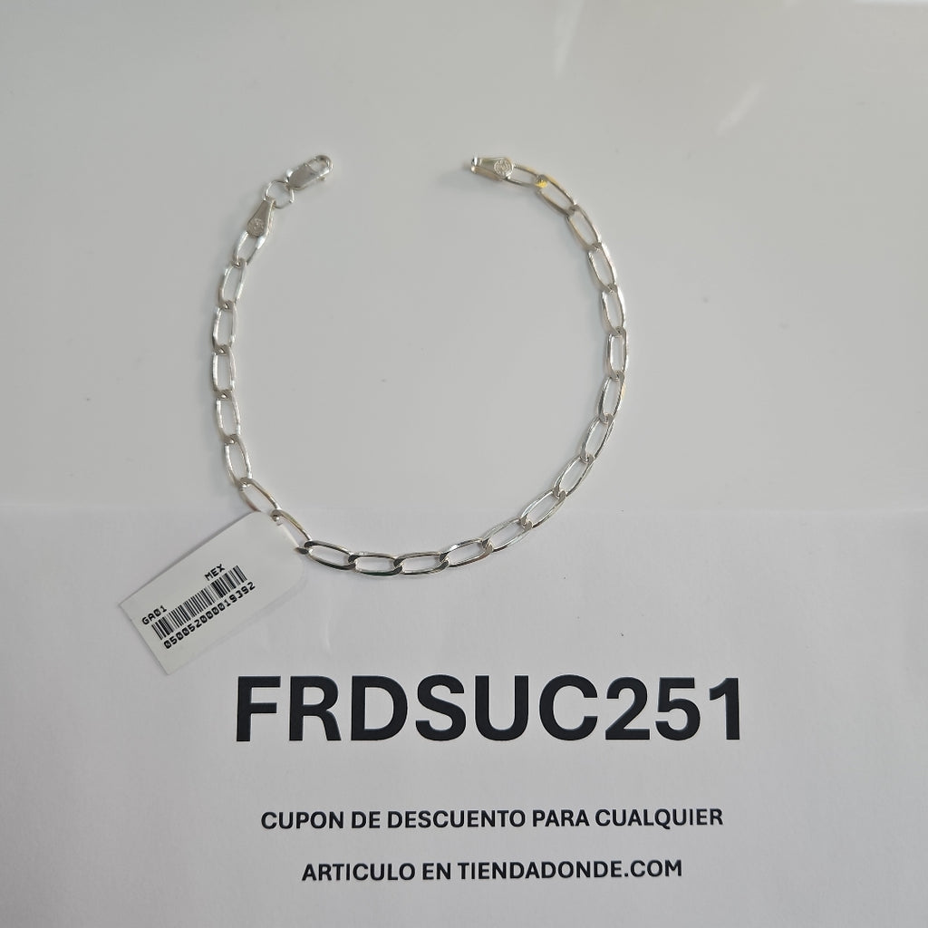 PULSERA TEJIDO ESLABONES PLATA .925 21 CM 4.1 GR (NUEVO)
