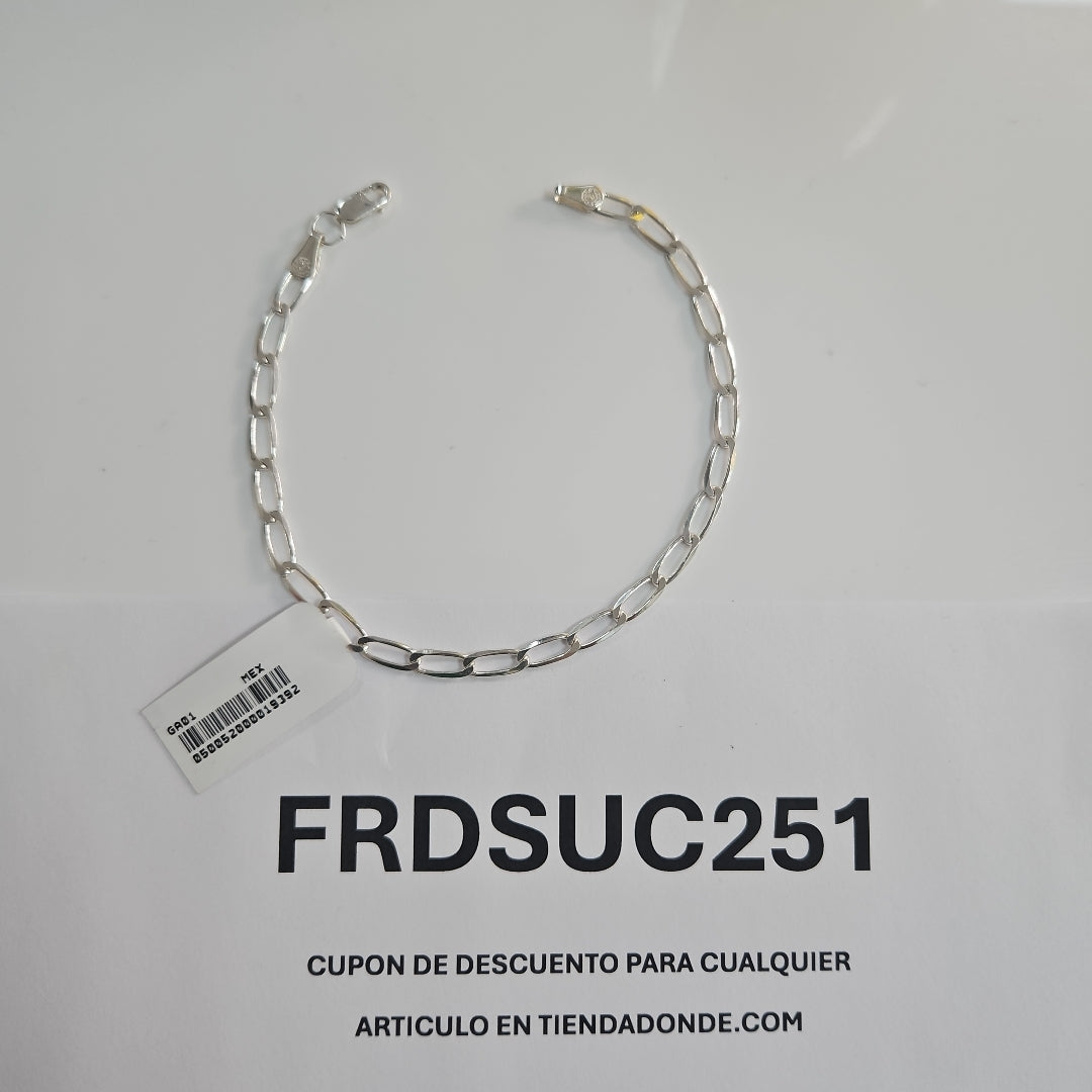 PULSERA TEJIDO ESLABONES PLATA .925 21 CM 4.1 GR (NUEVO)