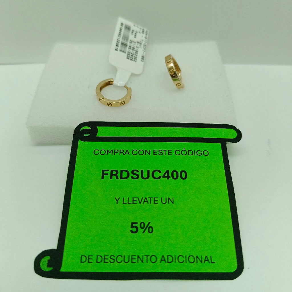 ARRACADAS PAR ORO 14 K 2 GRMS (SEMINUEVO)