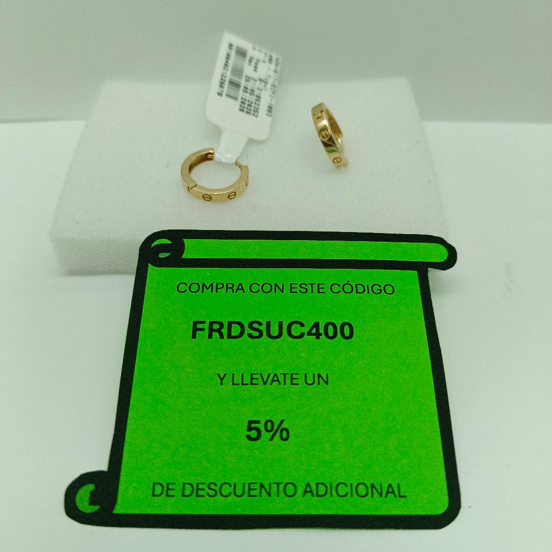 ARRACADAS PAR ORO 14 K 2 GRMS (SEMINUEVO)