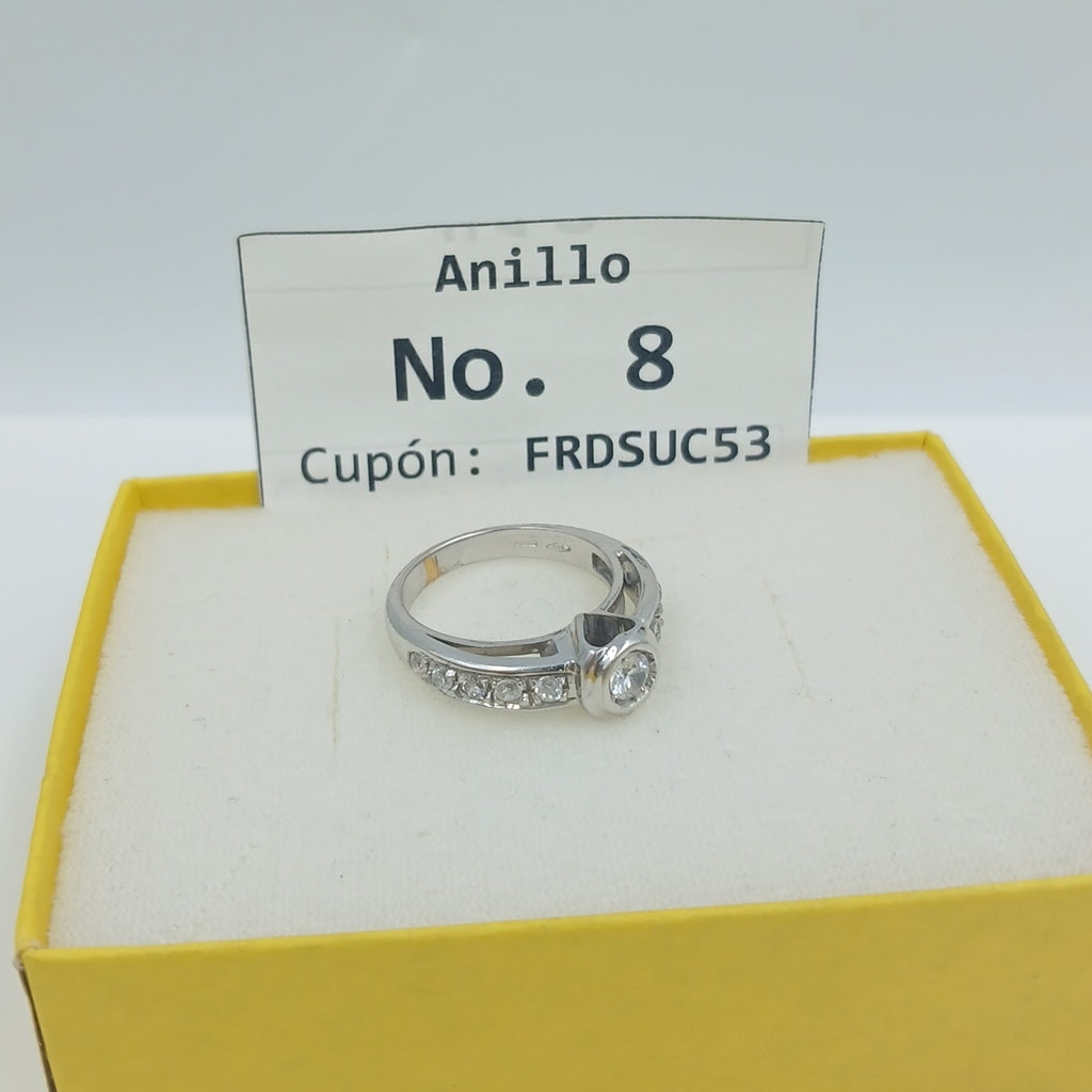ANILLO ORO BLANCO 14 K 6.9 GRMS (SEMINUEVO)