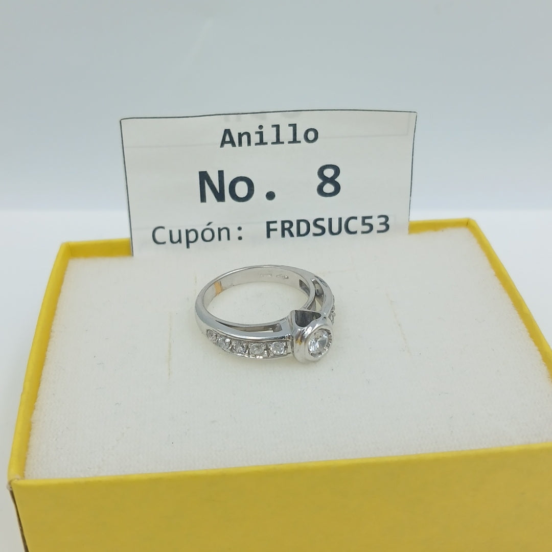 ANILLO ORO BLANCO 14 K 6.9 GRMS (SEMINUEVO)