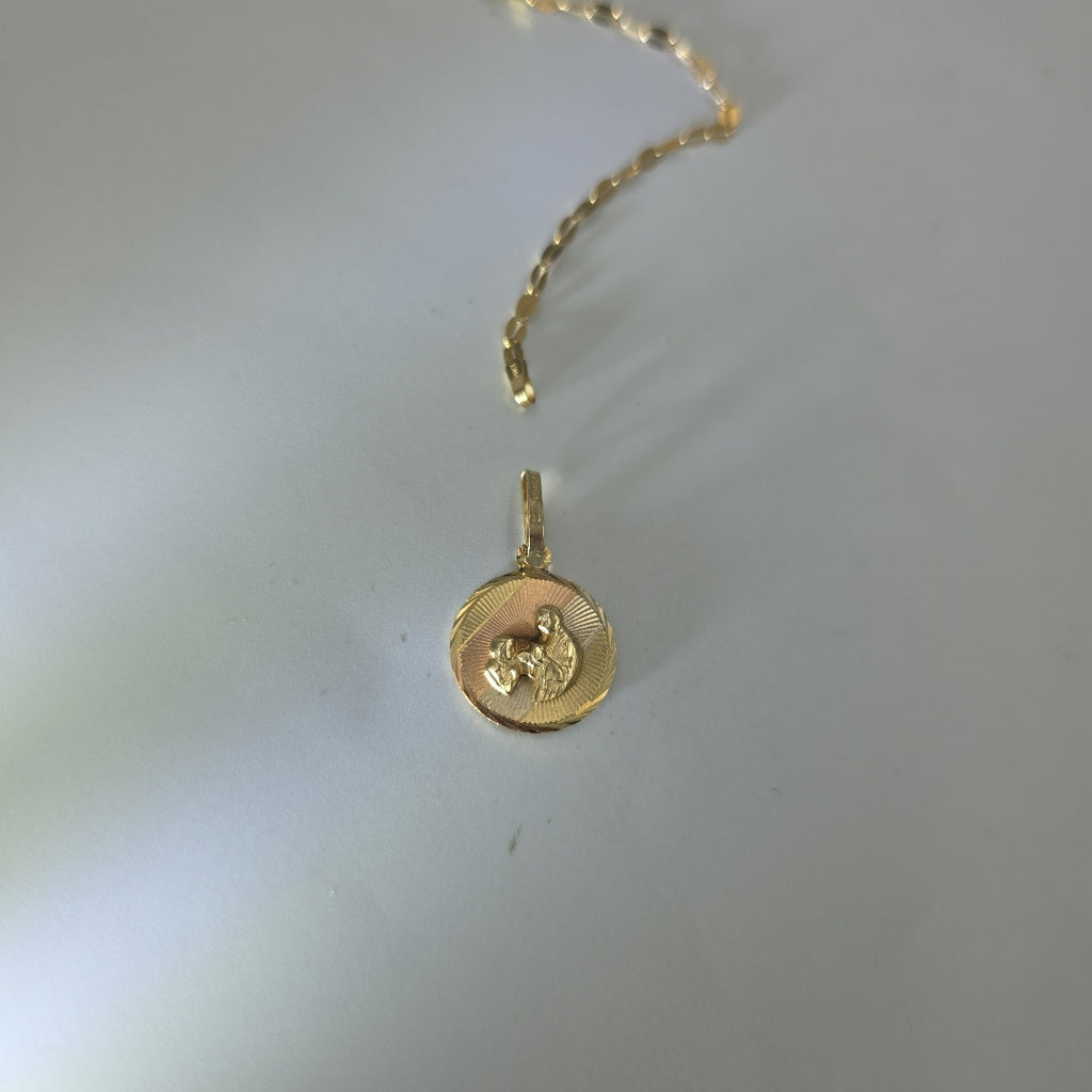 CADENA, MEDALLA RELIGIOSA ORO, ORO COMBINADO 10 K 3.6 GRMS (SEMINUEVO)