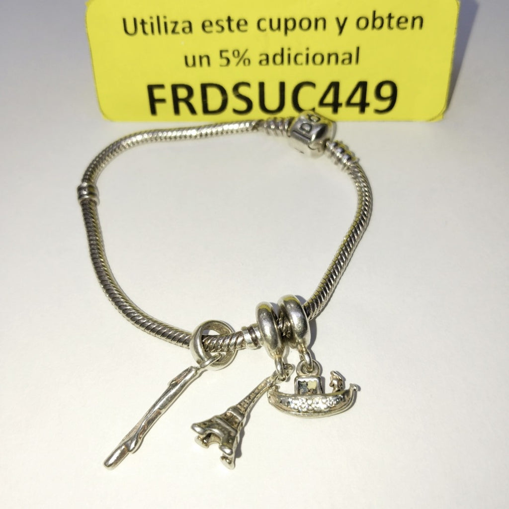 DIJE, PULSERA PLATA 20.8 GRMS (SEMINUEVO)