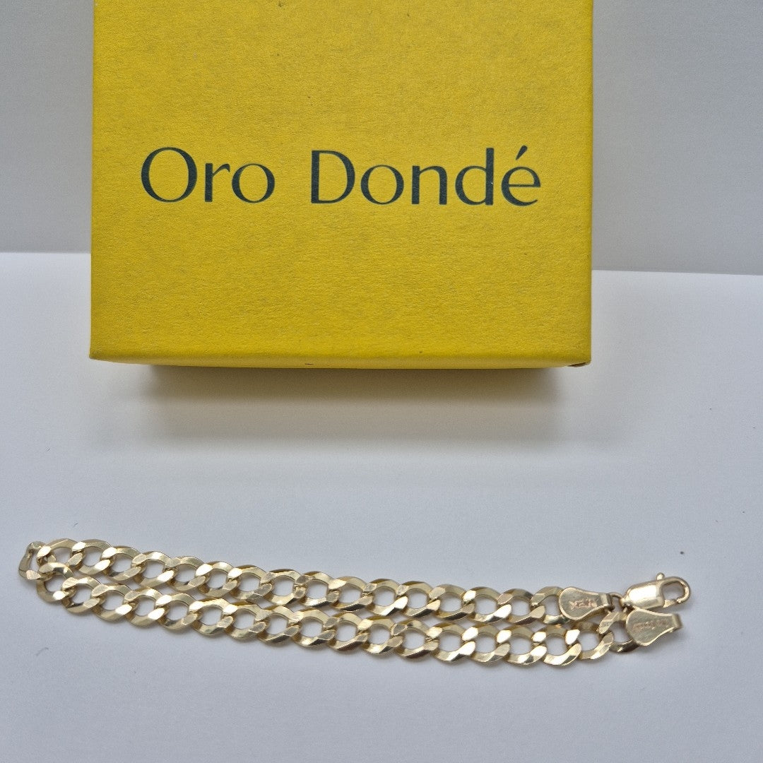 PULSERAS TEJIDO BARBADA ORO 14K 21 CM 7.7 GR (NUEVO)