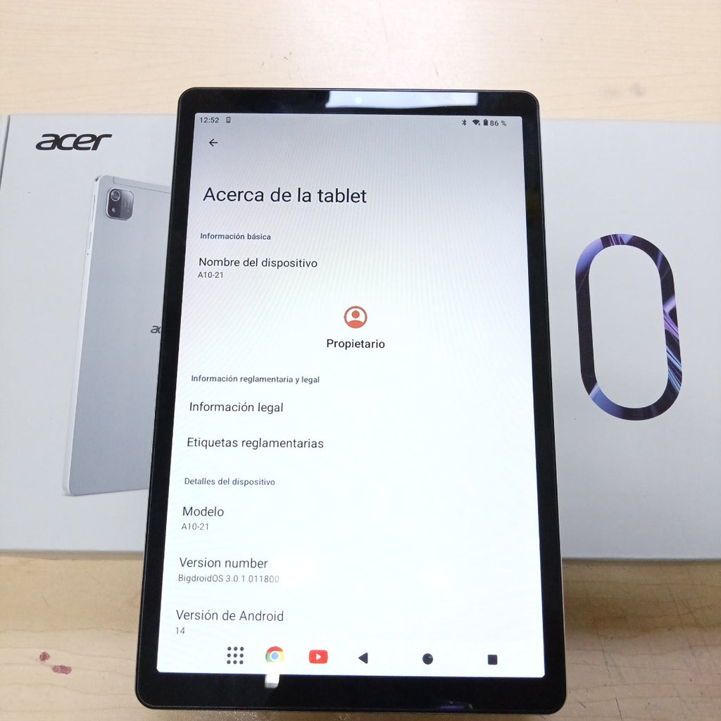TABLETA ACER ICONIA TAB A10 A10-21 (2024) 64 GB 4 GB RAM (SEMINUEVO)