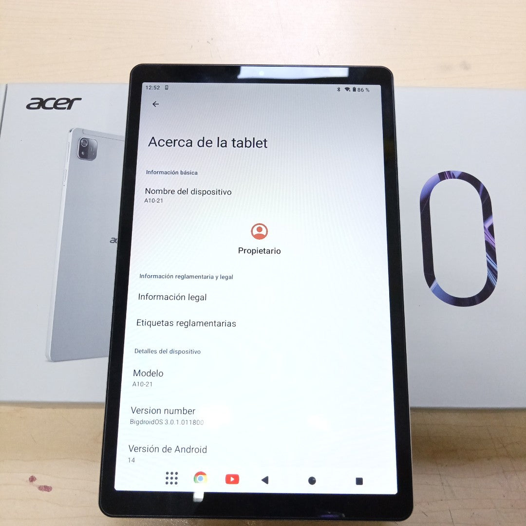 TABLETA ACER ICONIA TAB A10 A10-21 (2024) 64 GB 4 GB RAM (SEMINUEVO)