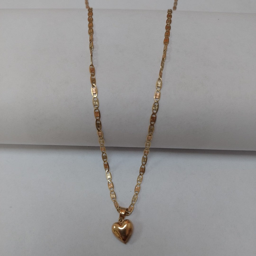 CADENA, DIJE ORO COMBINADO 10 K 5 GRMS (SEMINUEVO)