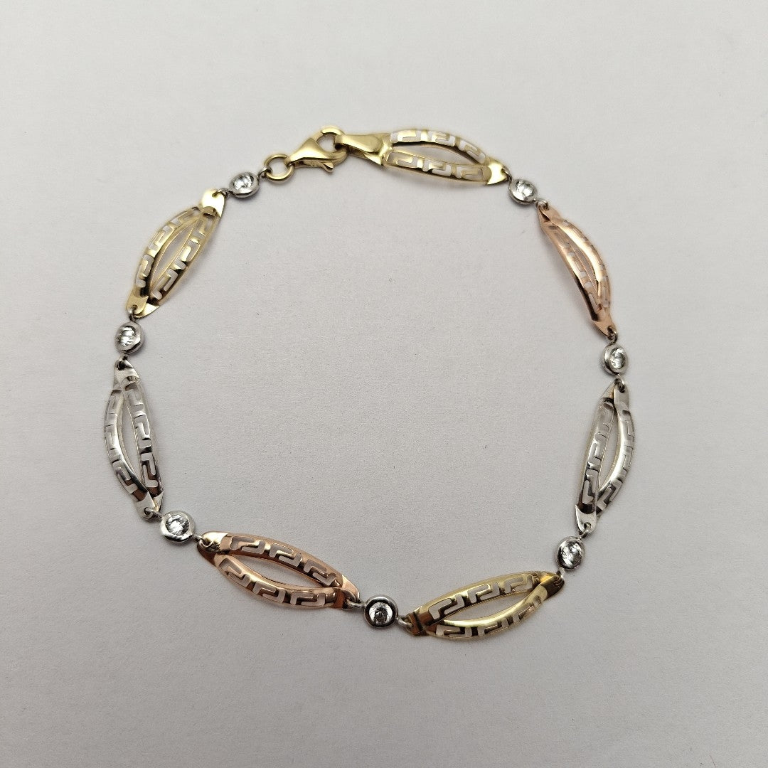PULSERA ORO COMBINADO 14 K 3,10 GRMS (SEMINUEVO)