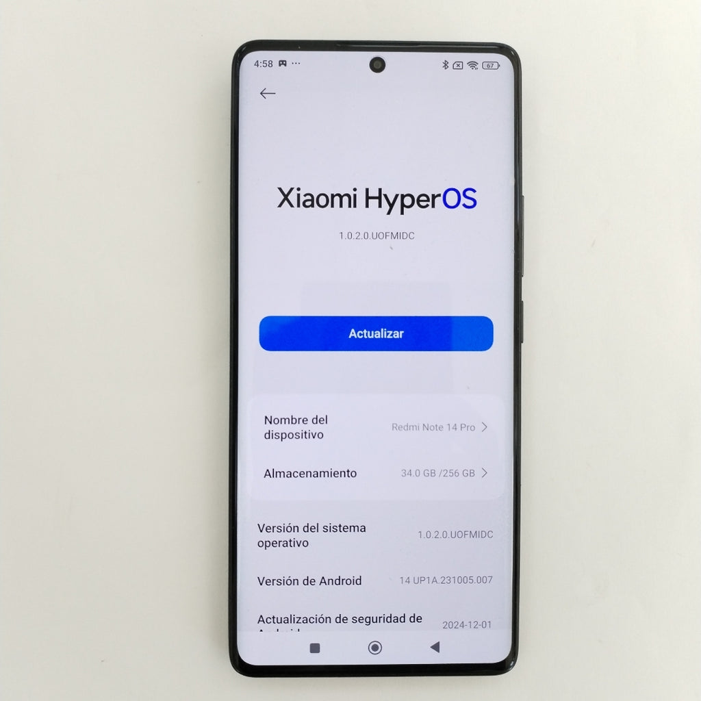 CELULAR XIAOMI REDMI NOTE 14 PRO 24116RACCG (2024) 256 GB 8 GB RAM (SEMINUEVO)
