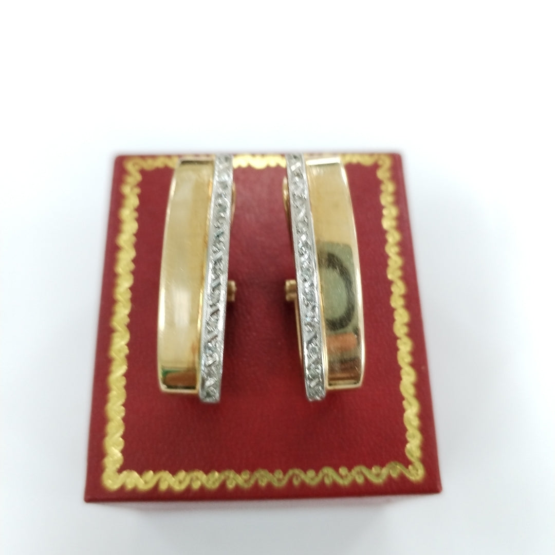 ARETES PAR ORO,ORO COMBINADO 14 K 12,10 GRMS (SEMINUEVO)
