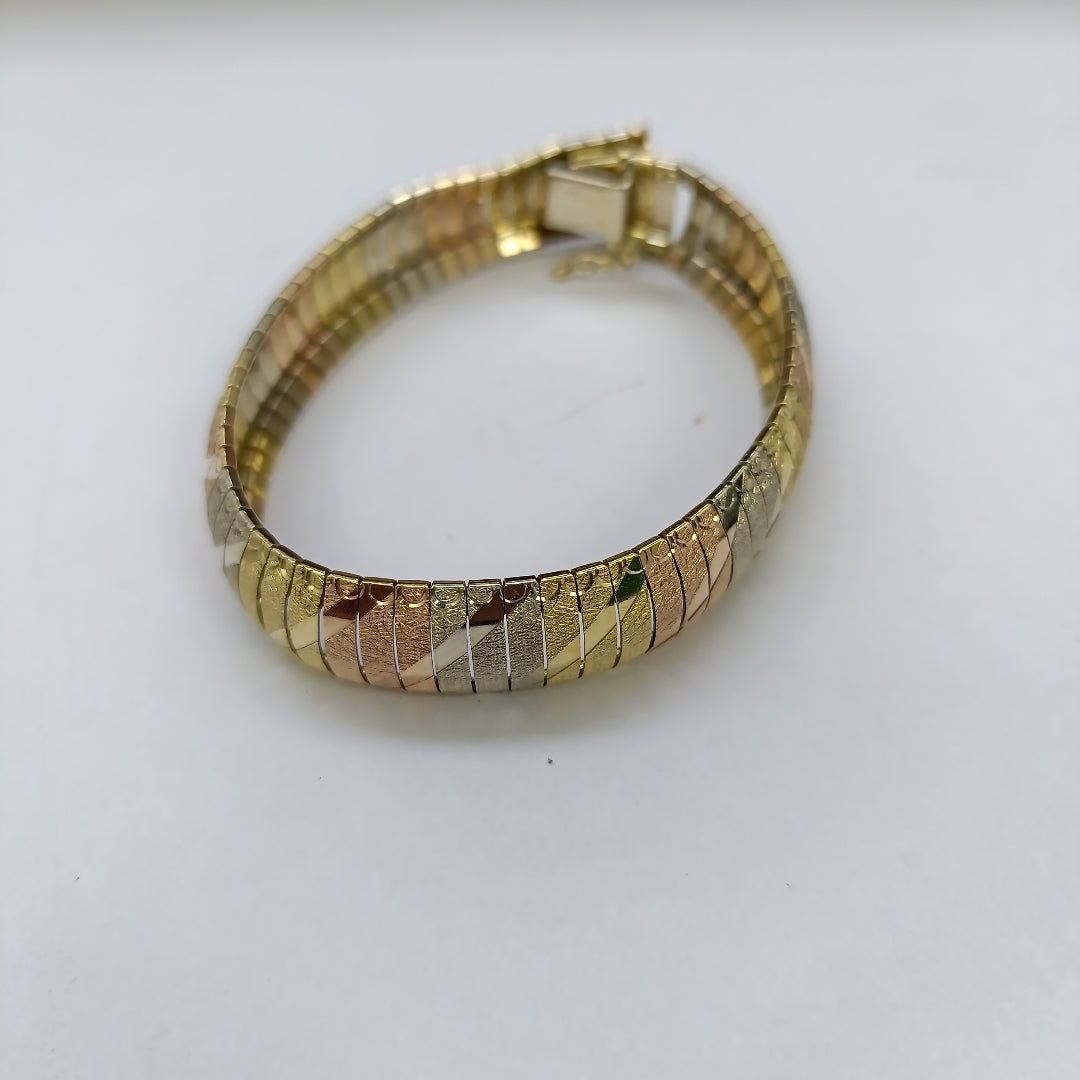 PULSERA ORO, ORO COMBINADO 10 K 25.3 GRMS (SEMINUEVO)